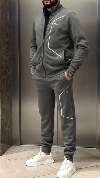 Спортивный костюм Hugo Boss серый мужской оригинал штаны зип худи