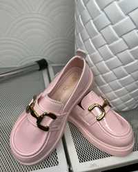 Buty mokasyny dla dziewczynki rozmiar 36 lakierkowe różowe