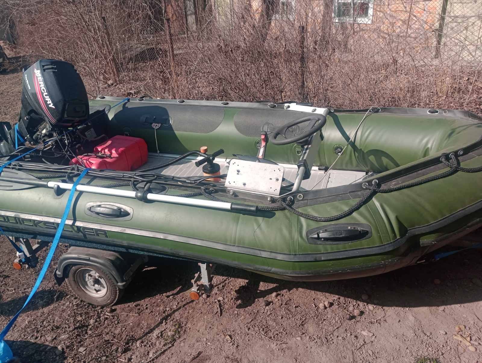 Продам надувний човен з мотором 15 h.p