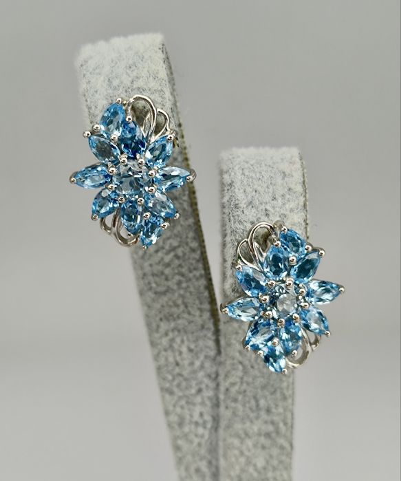 Новый серебряные набор серьги и кольцо 925 пробы