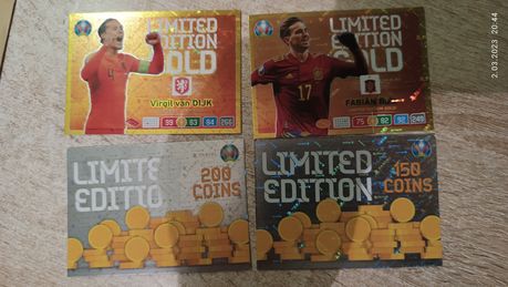 Karty limited edition UEFA euro 2020 Panini Gold coins