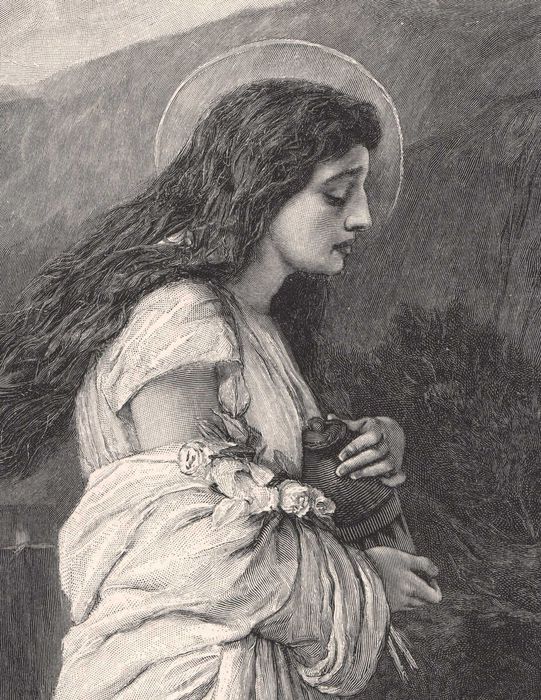 Palmaroli: Maria Magdalena. Piękny drzeworyt 1905 r. oryginał