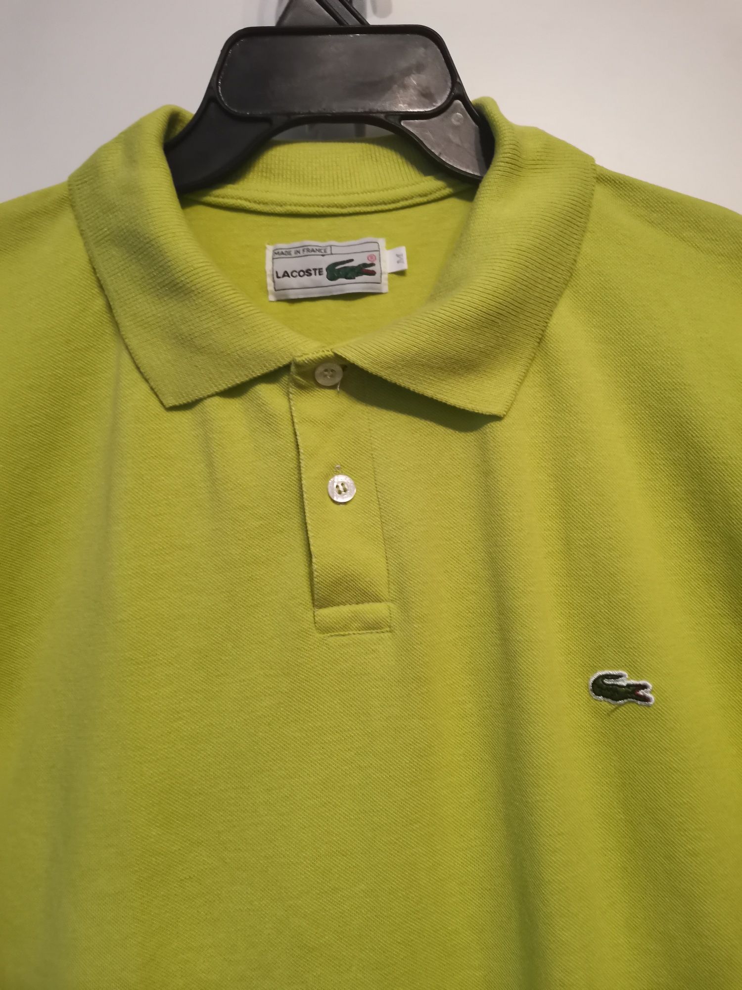 Lacoste rozm M koszulka polo męska, odcienie zieleni, bawełna, krótki