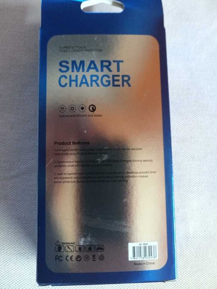Адаптер для заряджання d22 білий на 4 usb  qc 3.0 fast charge