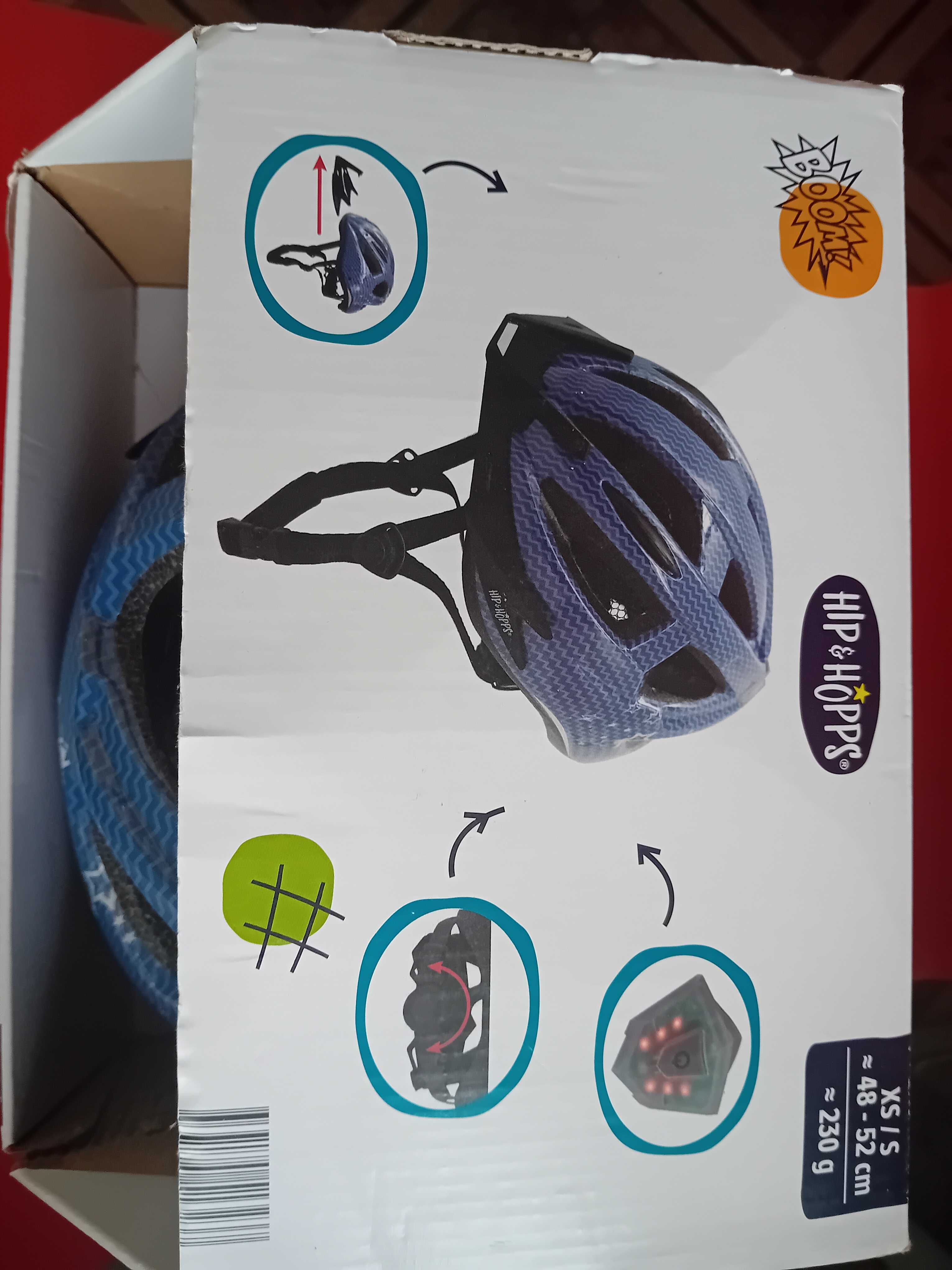 Kask rowerowy dziecięcy regulowany 48-52 cm w opakowaniu