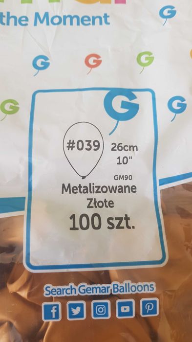 Balony złote, metalizowane cena za 10 sztuk