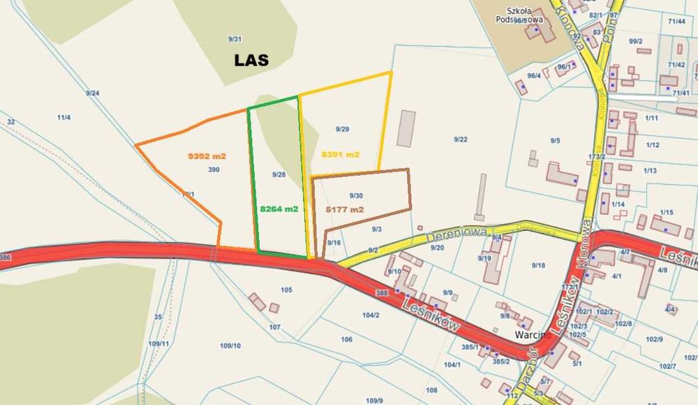Działki w Warcinie*rolno-budowlane*5000 m2 i więcej