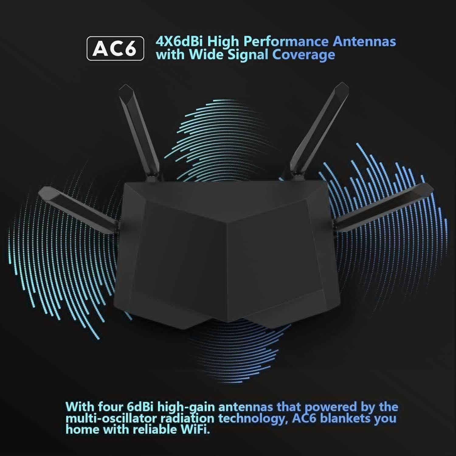 Router Tenda AC1200 Smart WiFi, 4 porty Fast Ethernet 100 Mb/s