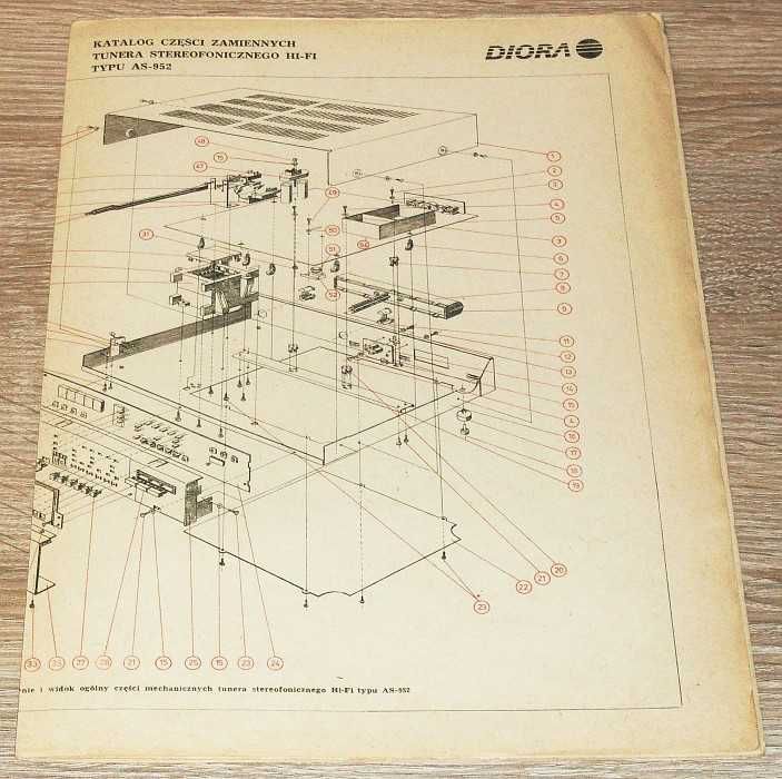 Katalog części zamiennych oraz schemat Tunera AS-952 HiFi DIORA
