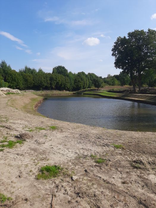 Kopanie, odmulanie stawów koparka linowa (wędką)