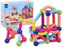 Klocki Magnetyczne Edukacyjne MAGNETIC STICKS 64 Elementy