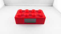 LEGO - Zegar z budzikiem w kształcie klocka czerwony