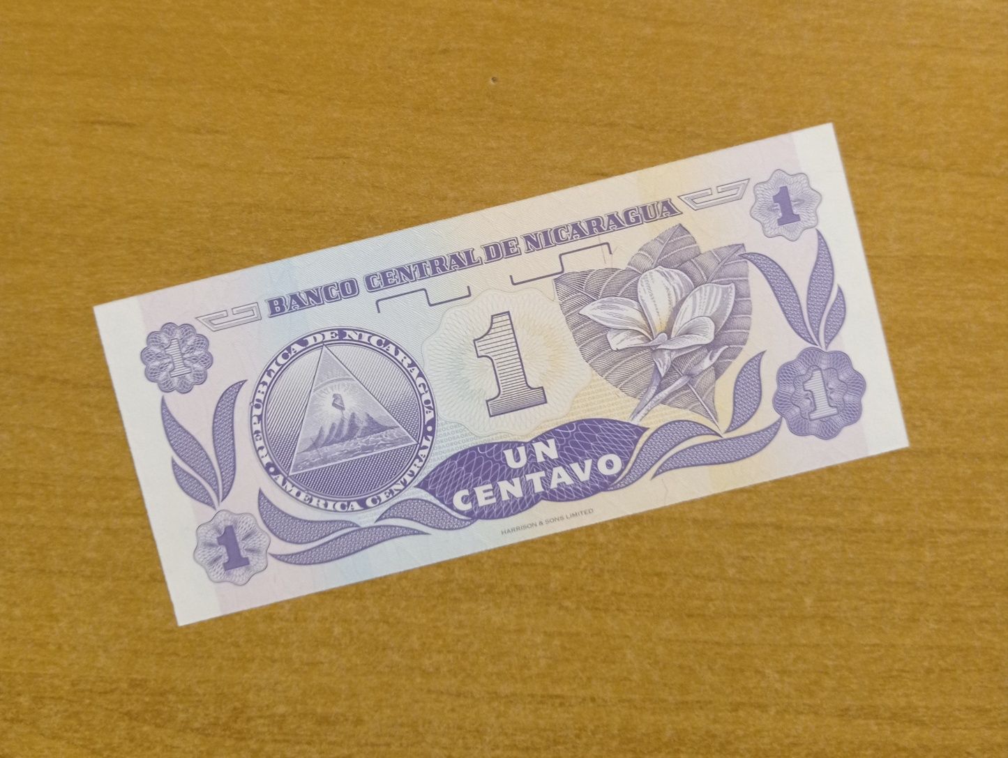 Банкнота Республики Никарагуа 1 сентаво