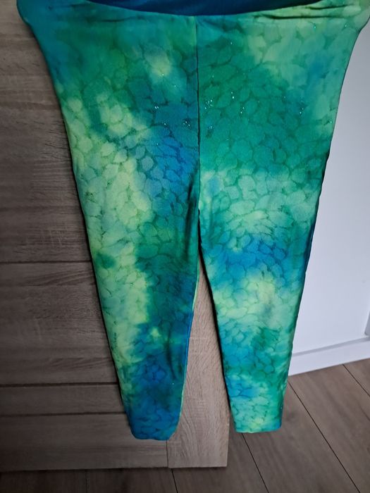 Shiny Dream Legginsy artystyczne lycra brokatowe taniec