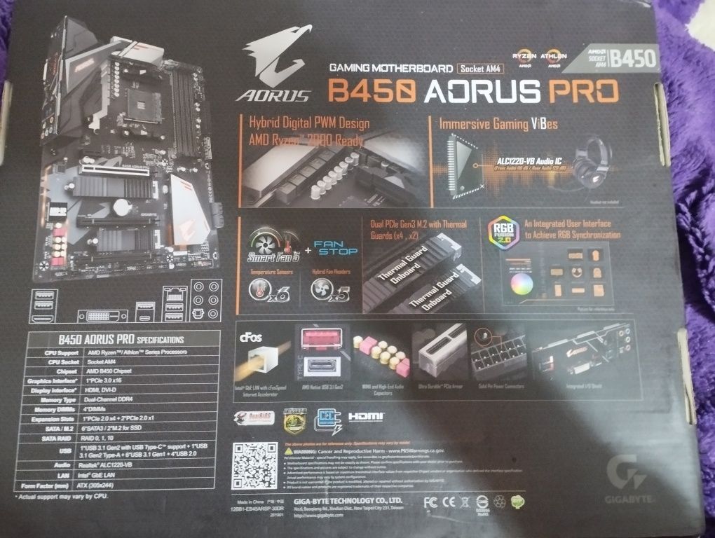 Материнская плата AORUS B450 PRO