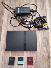 PlayStation 2 slim plus 3 pady/ 3 karty pamięc/gryi