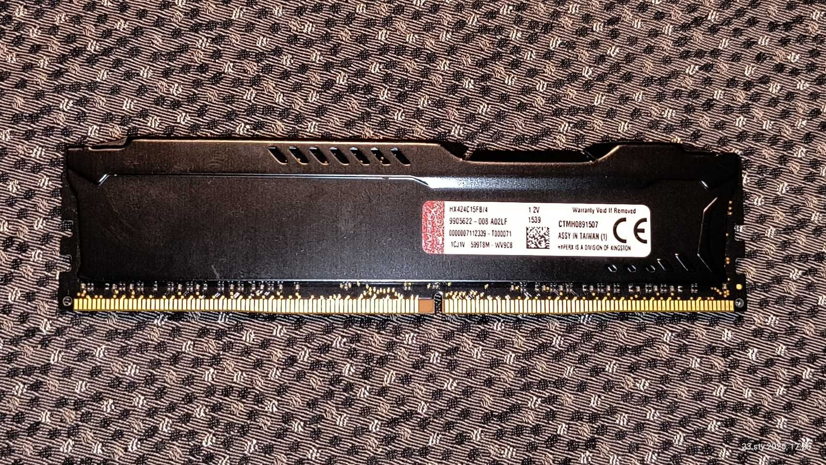 Pamięć HyperX Fury, DDR4, 4 GB, 2400MHz, CL15 (HX424C15FB/4)