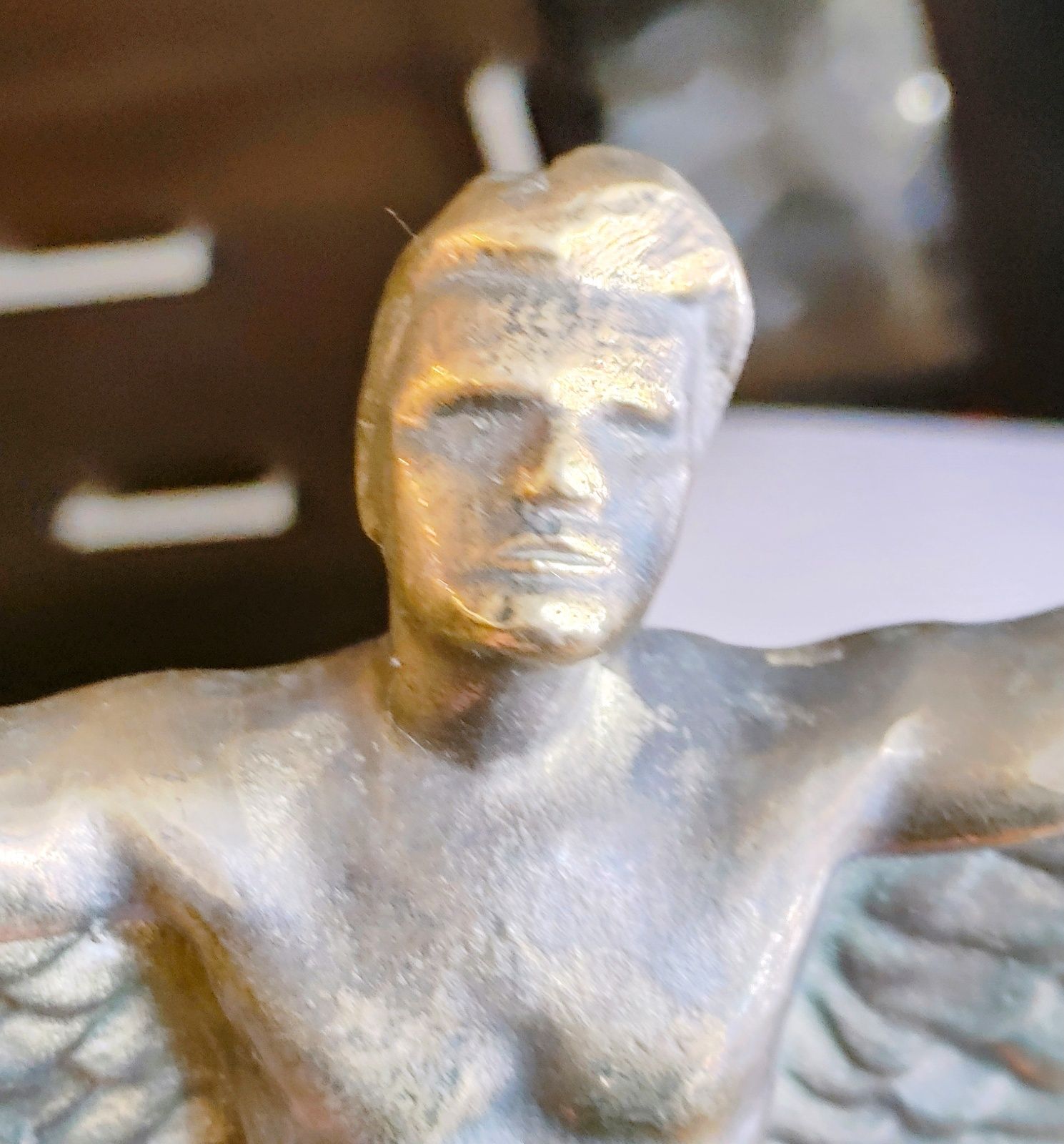 Mosiężny IKAR figura z mosiądzu skrzydła mężczyzna figurki retro