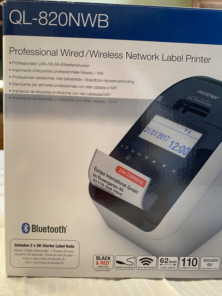Impressora termica brother ql 820nwb