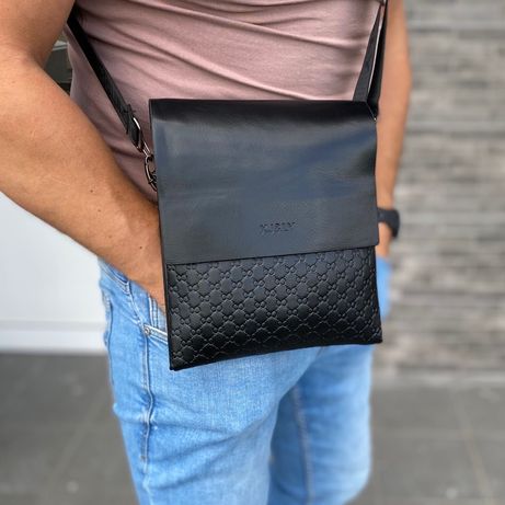 Мужская стильная сумка планшет через плечо классическая барсетка
