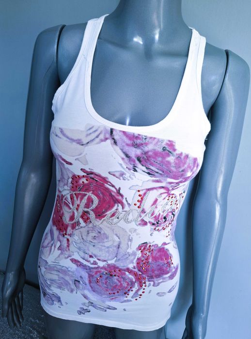 Biała bokserka róże cyrkonie kwiaty