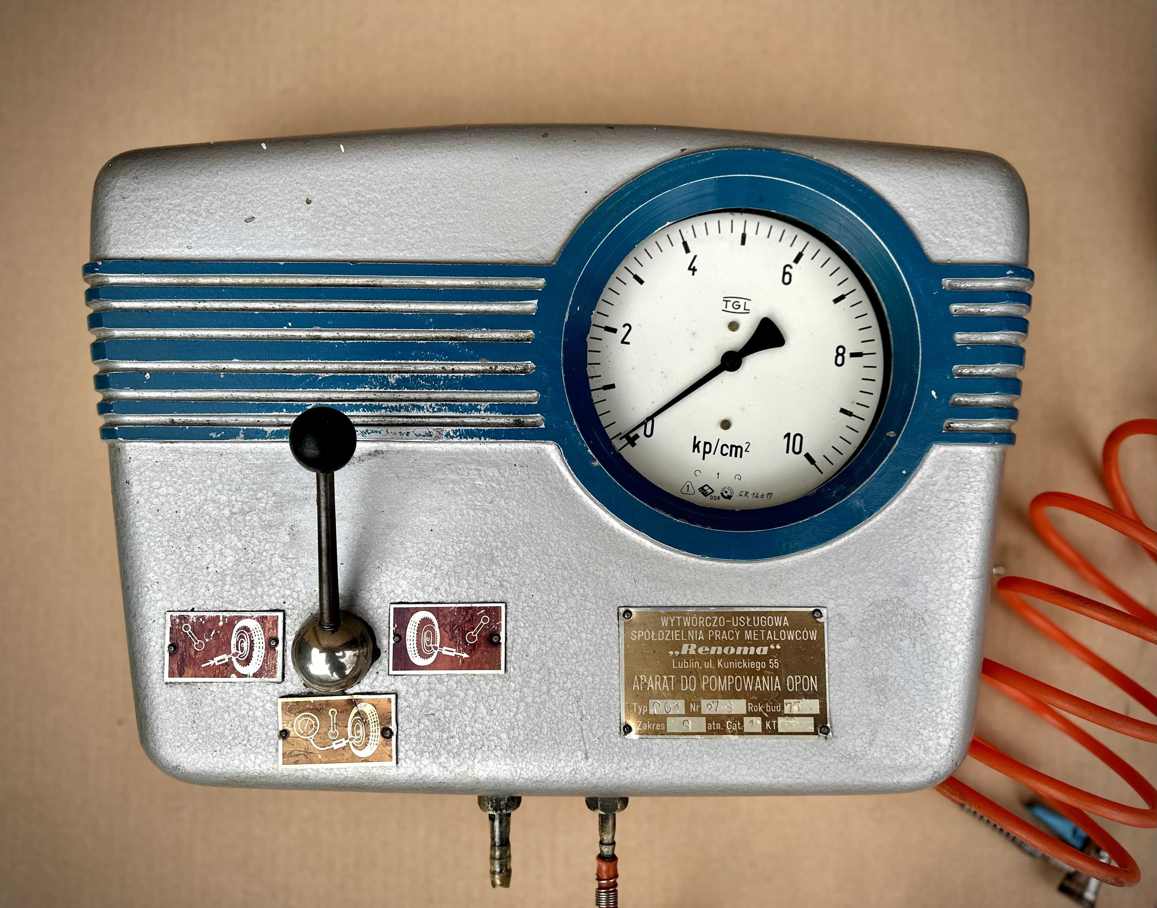 Aparat do pompowania opon RENOMA PO-1 PRL 1977 rok