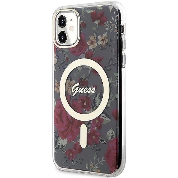 Etui Guess Flower MagSafe na iPhone 11 / Xr - zielone