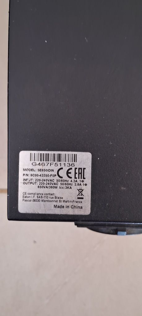 UPS Eaton 5E 650i DIN