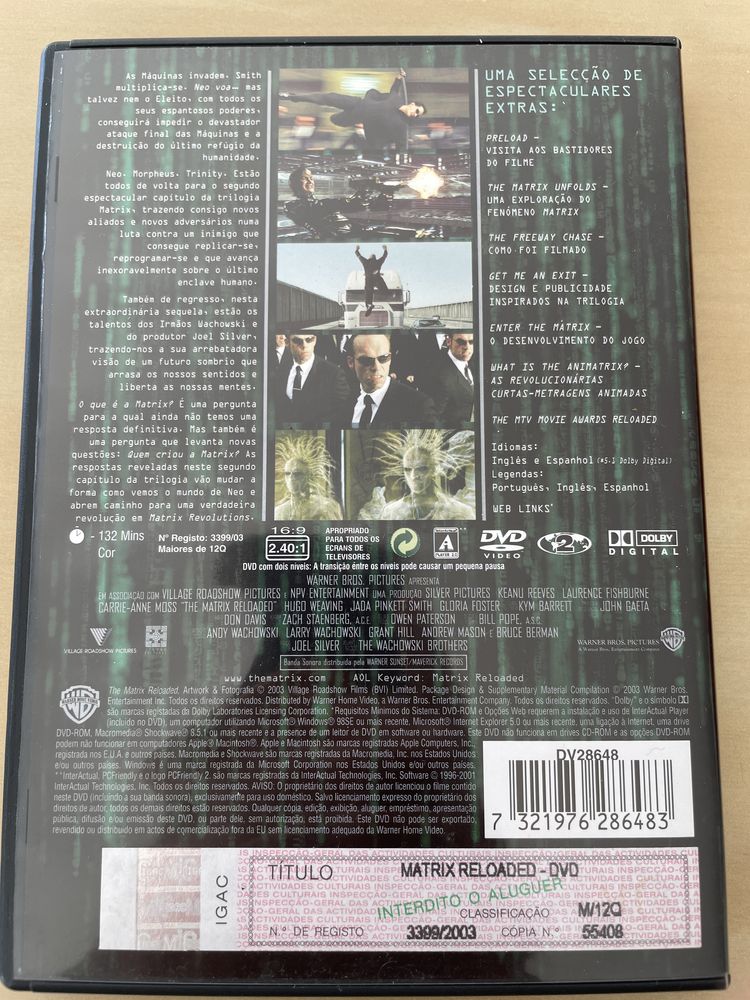 Matrix Reloaded com DVD de extras