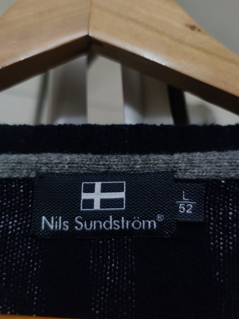 Sweter klasyczny męski sweterek old money Nils Sundström L bluza hoodi