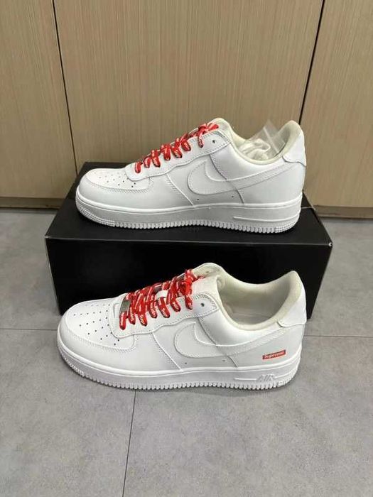 Białe Buty Nike Air Force 1 Low Supreme White Rozmiar.44,5