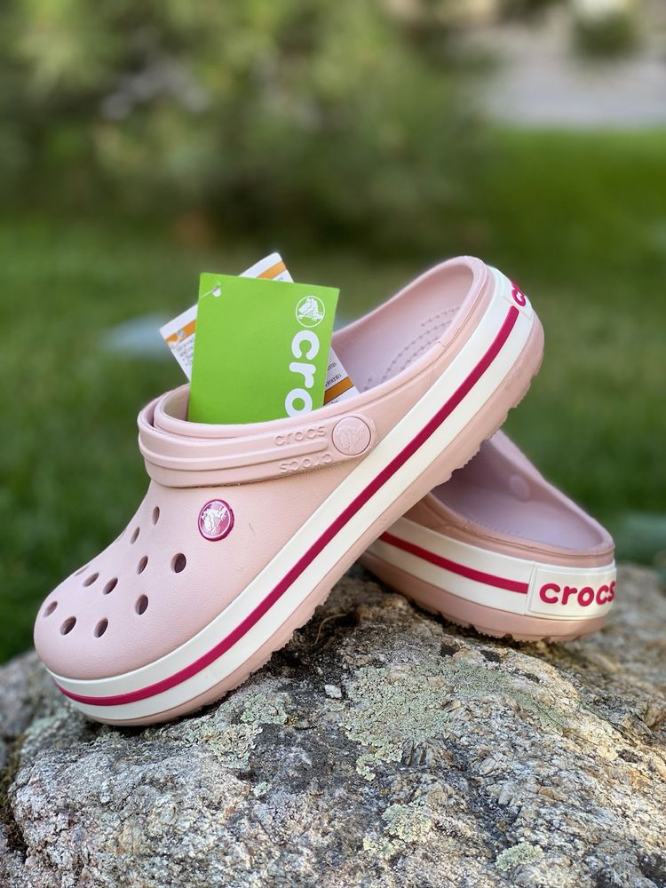 Crocs crocband крокси жіночі білі жовті персикові блакитні рожеві