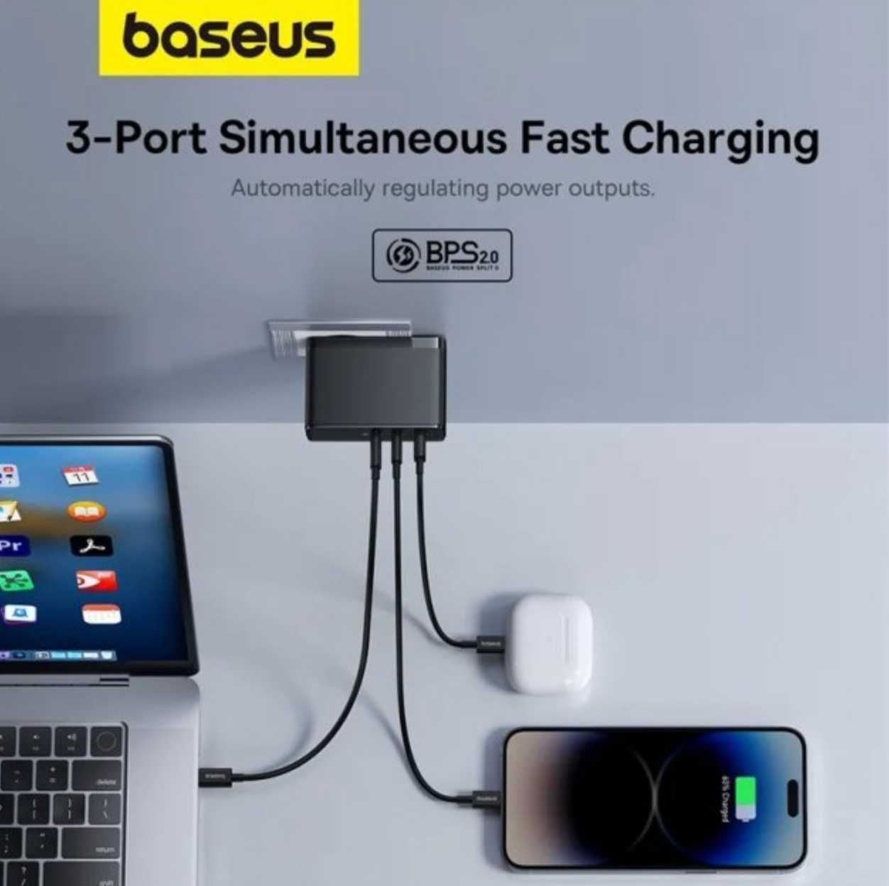 Зарядний пристрій Baseus GaN5 Pro Charger 160W + кабель в копмлекті.