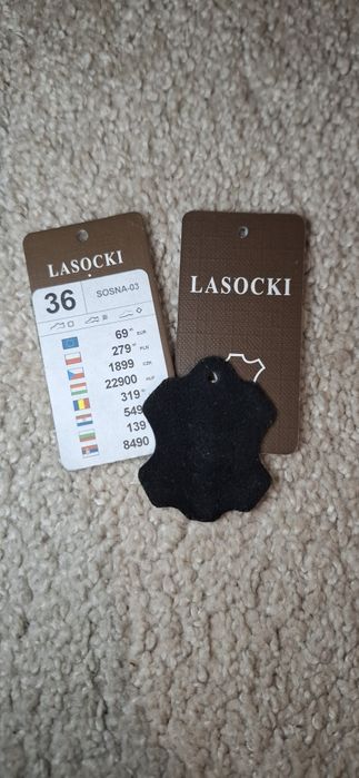Czarne botki trzewiki obcas damskie lasocki Sosna 03 CCC 36 fashion