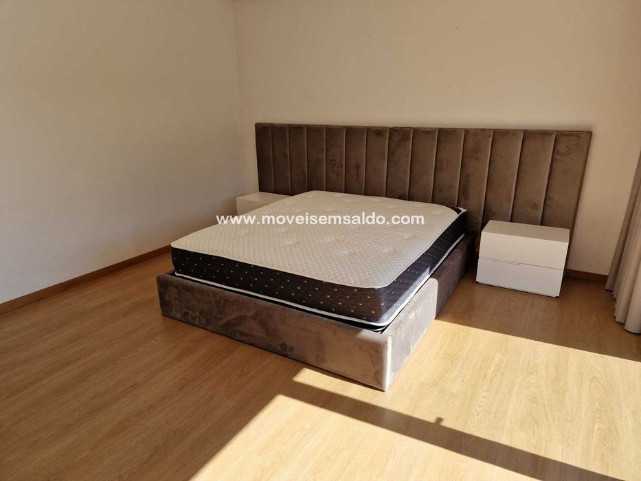 Cama de Casal Estofada c/ Elevatório - Todas as Medidas e cores.