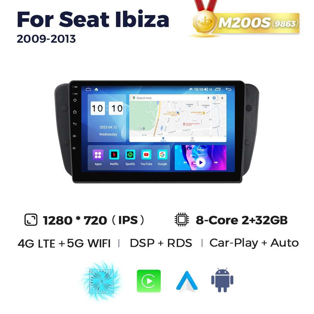 Штатна магнітола Seat Ibiza 2009-2013 9" android 10 GPS навігація