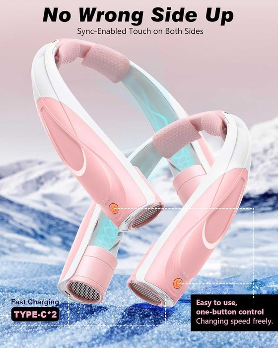 Wentylator na szyję, kark przenośny wentylator 6000 mAh USB-C, cichy