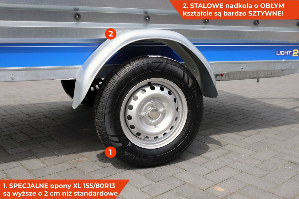 Przyczepka lekka SPAWANA 232x131x37 samochodowa 750 kg 1 oś VESTA