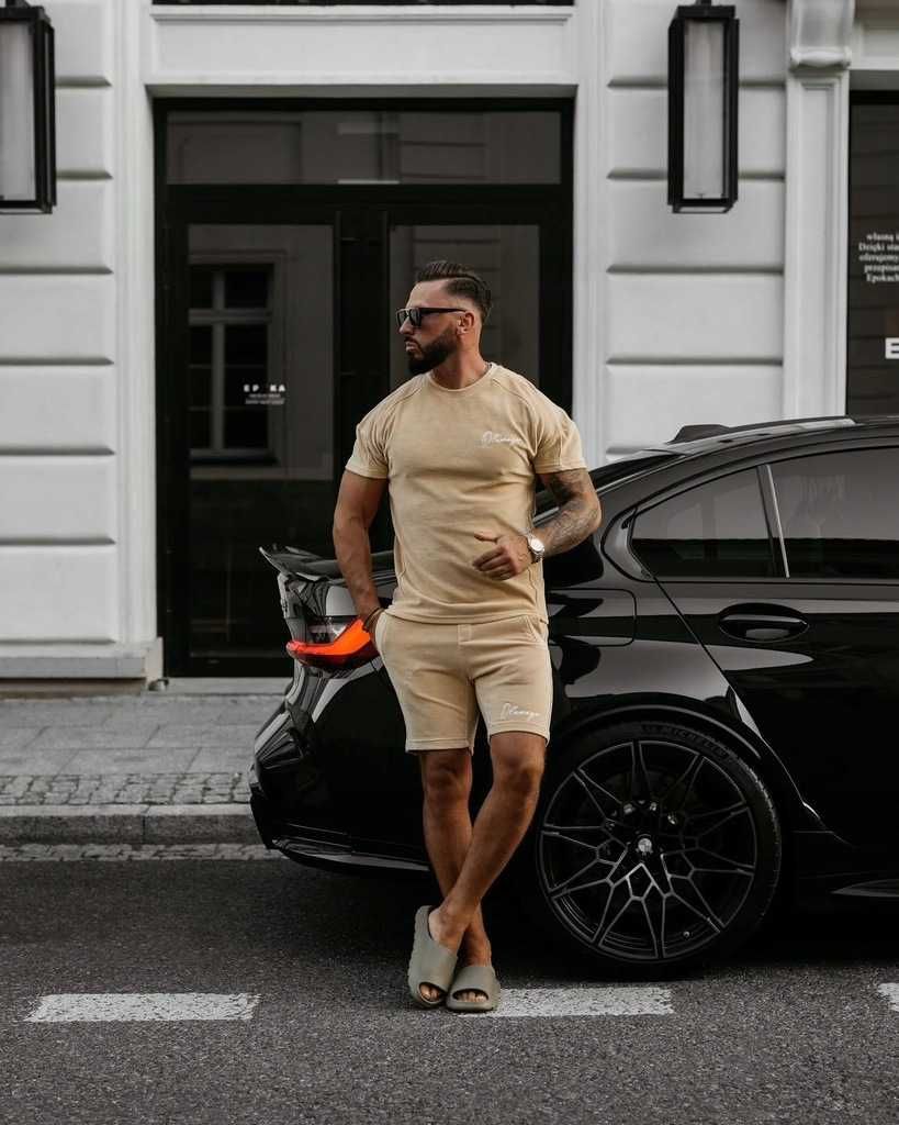 O la voga dres komplet welur męski night thread brąz L XL