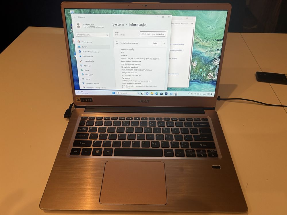 Laptop Acer Swift sf314-56