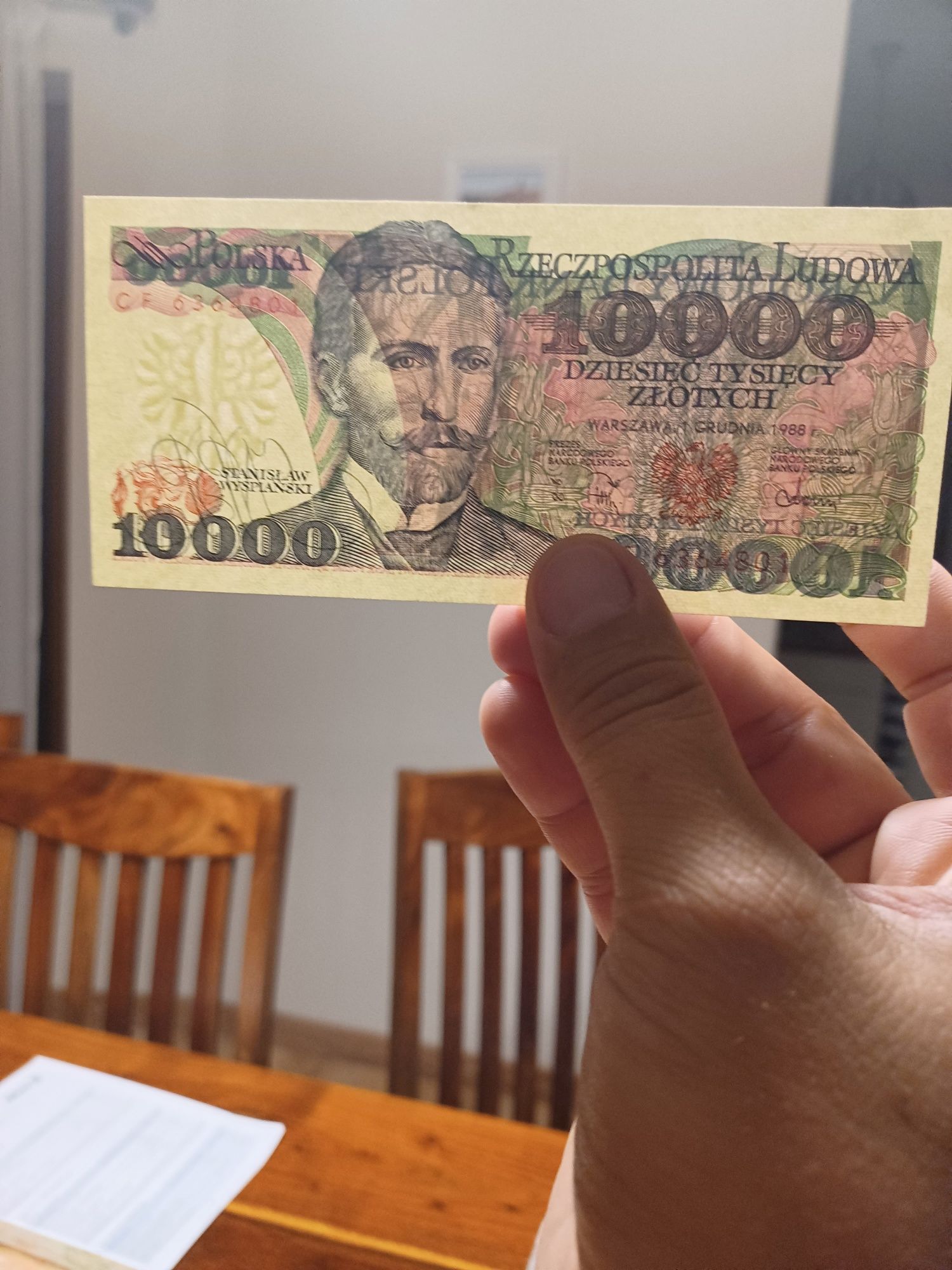 Banknot PRL 10000 zł 1988r UNC- seria CF