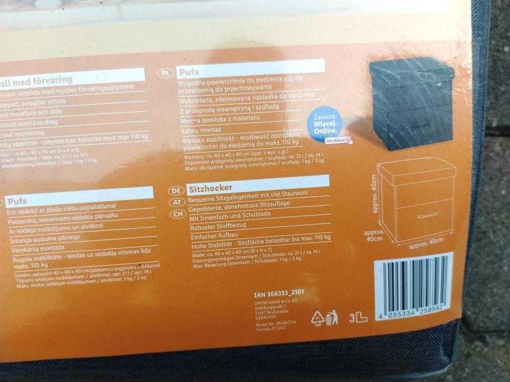 Sofa pufa siedzisko Livarno (Lidl) z szufladami 4 sztuki