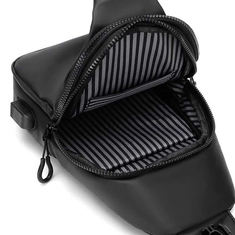 Черная сумка слинг через плече Corze RoyalBag мужска Мессенджер Бананк