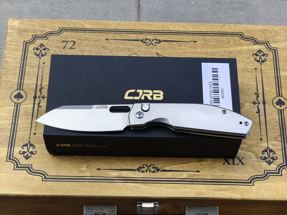 Nóż składany folder CJRB EKKO 3.3" / stal / Button lock