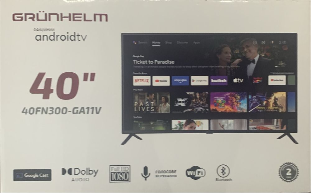 Продам Смарт телевизор 40 дюймів, новий в упаковці.