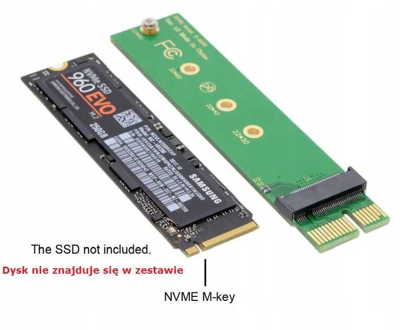 Adapter na dysk M.2 NVMe Key M PCI-E SSD * Video-Play Wejherowo