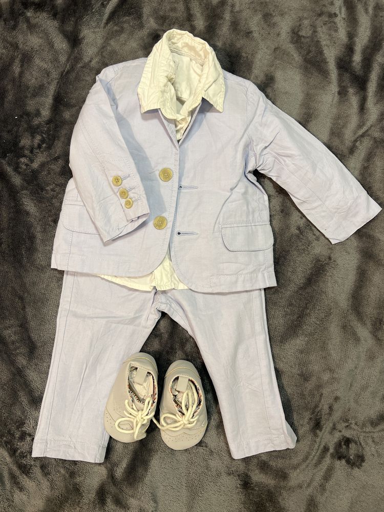 Elegancki garniturek na chrzciny niemowlęcy dla chłopca Cool Club 74