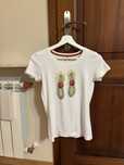 Prążkowany t-shirt z nadrukiem Marc Cain