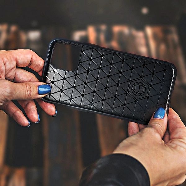 Etui Carbon + Szkło Płaskie do Xiaomi Mi 11 Lite 5g / 4g