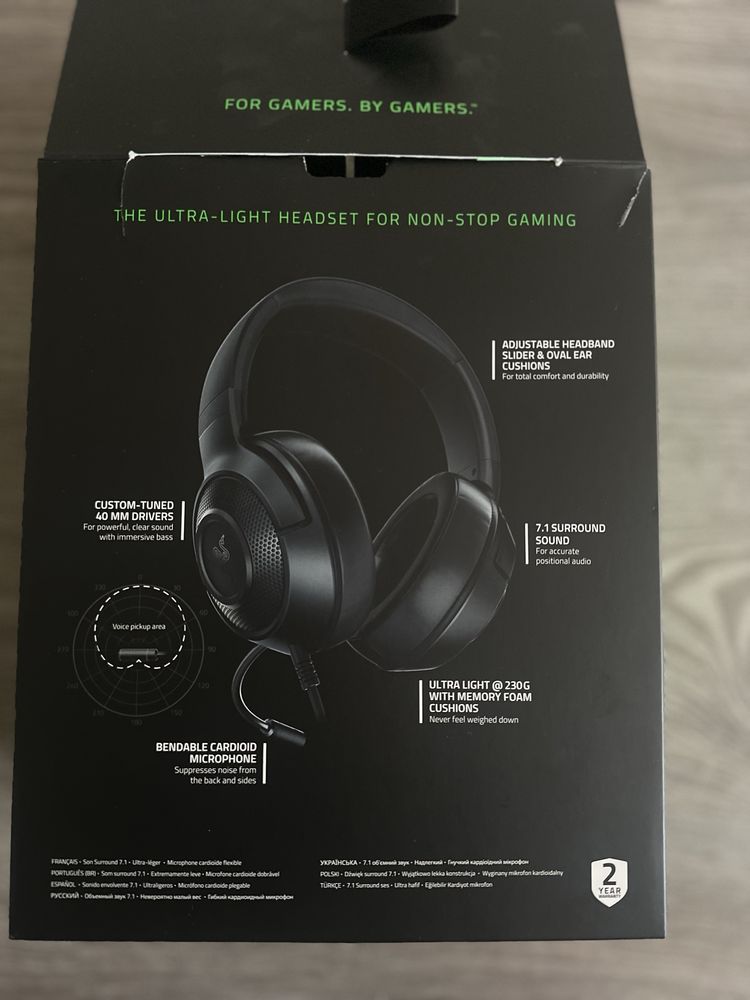 Razer Kraken X Lite – новые, в коробке, без использования